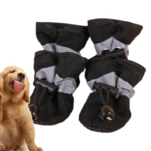 Zunishaone Schuhe für kleine Hunde, 4 Stück, wasserdichte Regenstiefel, Hundeschuhe mit Kordelzug, rutschfeste Stiefel für Spaziergänge, Schnee, Regen, Winter, Schutzpolster Zunishaone Schuhe für kleine Hunde, 4 Stück, wasserdichte Regenstiefel, Hundeschuhe mit Kordelzug, rutschfeste Stiefel für Spaziergänge, Schnee, Regen, Winter, Schutzpolster von Zunishaone