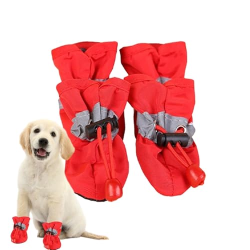 Zunishaone Schuhe für kleine Hunde, 4 Stück, wasserdichte Regenstiefel, Hundeschuhe mit Kordelzug, rutschfeste Stiefel für Spaziergänge, Schnee, Regen, Winter, Schutzpolster Zunishaone Schuhe für kleine Hunde, 4 Stück, wasserdichte Regenstiefel, Hundeschuhe mit Kordelzug, rutschfeste Stiefel für Spaziergänge, Schnee, Regen, Winter, Schutzpolster von Zunishaone
