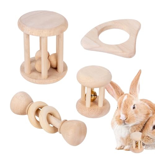 Zunishaone Spielzeug für Kaninchen, sicheres Spielzeug aus Holz, natürliche Pflegeprodukte für kleine Haustiere, Chinchillas und Hamster von Zunishaone