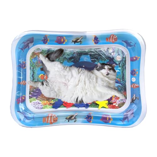 Zunishaone Wasserspielmatte für Katzen, Katzenwasserbettspiel Matte - Indoor -Kinderaktivitätsblock,Cool komfortable, kühles Bett, interaktives Unterhaltungsspielzeug für Katzen Zunishaone Wasserspielmatte für Katzen, Katzenwasserbettspiel Matte - Indoor -Kinderaktivitätsblock,Cool komfortable, kühles Bett, interaktives Unterhaltungsspielzeug für Katzen von Zunishaone