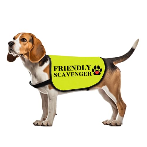 Funny Friendly Dog Jacket Vests Friendly Scavenger Dog Slogan Vest Dogs Walking Warning Vest (SCAVENGER-Large) von Zuo Bao