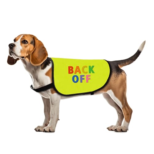 Lustige, reaktive Hundejacke mit Aufschrift "Back Off", für soziale Distanzierung, Geschenk für nervöse Hunde, Größe M von Zuo Bao