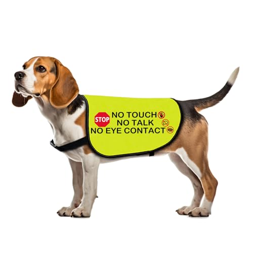 Lustige Hundejacke mit Aufschrift "No Touch No Talk No Eye Contact" mit Slogan, Geschenk für soziale Distanzierung (kein Augenkontakt, Größe M) von Zuo Bao