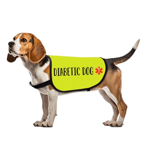 Sicherheitsweste für Diabetiker und Diabetiker, hohe Sichtbarkeit, medizinischer Notfall, Hundeumhang (Diabetiker-Hund), Größe M von Zuo Bao