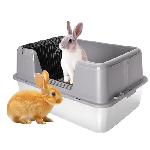 Zuqqony Kaninchen Katzentoilette XL Edelstahl Katzenklo Gehege mit abnehmbarem Heu Futterspender und Fuß Drahtgeflecht Leicht zu reinigen für Kaninchen, Hamster, Chinchilla, Frettchen, Kleintiere Zuqqony Kaninchen Katzentoilette XL Edelstahl Katzenklo Gehege mit abnehmbarem Heu Futterspender und Fuß Drahtgeflecht Leicht zu reinigen für Kaninchen, Hamster, Chinchilla, Frettchen, Kleintiere von Zuqqony