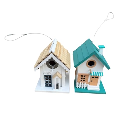 Vogelhaus aus Holz für den Außenbereich - Naturholz, witterungsbeständig, einfach aufzuhängen, perfekt für Gärten, Hinterhöfe und Terrassen - erhältlich im 1er Pack oder 2er Pack Zvire (sortiert, 2 Vogelhaus aus Holz für den Außenbereich - Naturholz, witterungsbeständig, einfach aufzuhängen, perfekt für Gärten, Hinterhöfe und Terrassen - erhältlich im 1er Pack oder 2er Pack Zvire (sortiert, 2 von Zvire