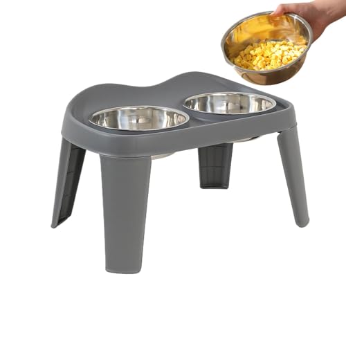 Erhöhte Hundenäpfe – Haustier-Doppelnapf-Futterstation | Hund Doppelfutter Wasser-Futterspender | Erhöhter Hundenapf mit herausnehmbarer Innenschale | Kein Verschütten von Katzenfutter | Doppelte von Zvn Zojne
