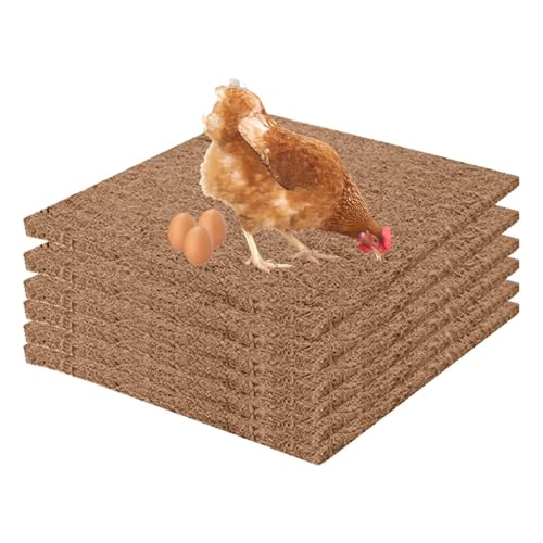 Hühner-Nistunterlagen – 6/10 Faser-Nistmatte | 33 x 33 cm Hühner-Nistkasteneinlagen | wiederverwendbare Hühner-Nistkasten-Pads Hühnerstall Bettmatten für Henne liegende Eier Geflügel von Zvn Zojne