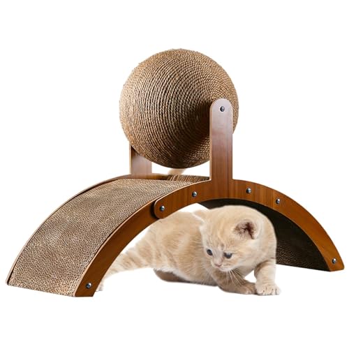 Katzenkratzbrett, Kätzchen-Karton mit Box, Kitty Wellpapier für Sofaschutz, Texturen Design Ball geformt mit Katzenminze, Haustier Kratzbrett zum Schutz von Möbeln & Teppichen Katzenkratzbrett, Kätzchen-Karton mit Box, Kitty Wellpapier für Sofaschutz, Texturen Design Ball geformt mit Katzenminze, Haustier Kratzbrett zum Schutz von Möbeln & Teppichen von Zvn Zojne