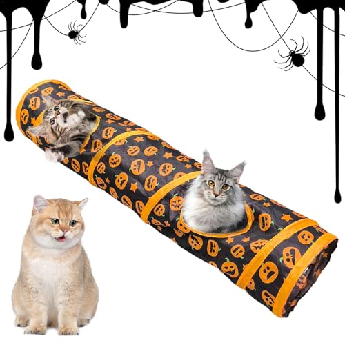 Katzentunnelspielzeug - Faltbares Kätzchen gelangweilt Peek Hole Spielzeug - Kürbismuster Katze Anreicherung Spielzeug für Katzen Kätzchen Kaninchen Welpen Interaktives Spielzeug Labyrinth Katzenhaus von Zvn Zojne