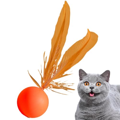 Zvn Zojne Katzenballspielzeug mit Feder, kaufestes Spielzeug für Haustiere, bissfestes Silikonspielzeug, solider elastischer Gummi, interaktiver Hüpfball, interaktives Katzenspielzeug für mittelgroße Zvn Zojne Katzenballspielzeug mit Feder, kaufestes Spielzeug für Haustiere, bissfestes Silikonspielzeug, solider elastischer Gummi, interaktiver Hüpfball, interaktives Katzenspielzeug für mittelgroße von Zvn Zojne