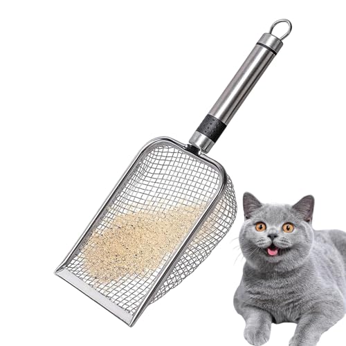Zvn Zojne Metall-Katzenschaufel, 27,9 cm, Sandsiebschaufel, Edelstahl, Haustierschaufel, antihaftbeschichtet, große Schaufel mit Griff, Reiniger, Kotpicker für Box, Kätzchen-Kotenheber Zvn Zojne Metall-Katzenschaufel, 27,9 cm, Sandsiebschaufel, Edelstahl, Haustierschaufel, antihaftbeschichtet, große Schaufel mit Griff, Reiniger, Kotpicker für Box, Kätzchen-Kotenheber von Zvn Zojne