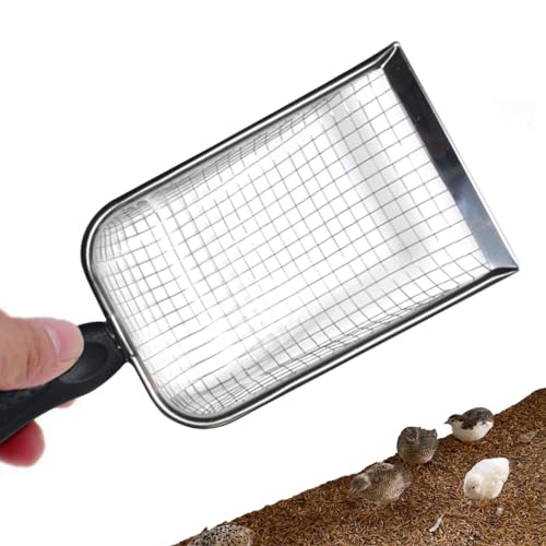 Zvn Zojne Metall-Katzenstreuschaufel, 25,4 cm, robuste Sandstreuschaufel mit ergonomischem langem Griff, antihaftbeschichtete Haustierstreuschaufel, hängbares Katzenstreu-Sieb für Katzen- und Hundekot von Zvn Zojne