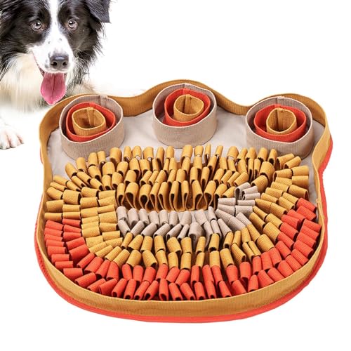 Zvn Zojne Schnüffelmatte für Hunde, 49 x 49 cm, Hundeleckerli-Matte mit aufrollbarem Design, interaktive Hunde-Puzzle-Matte, unzerstörbare Hundefuttermatte für Geruchstraining, Gelb von Zvn Zojne
