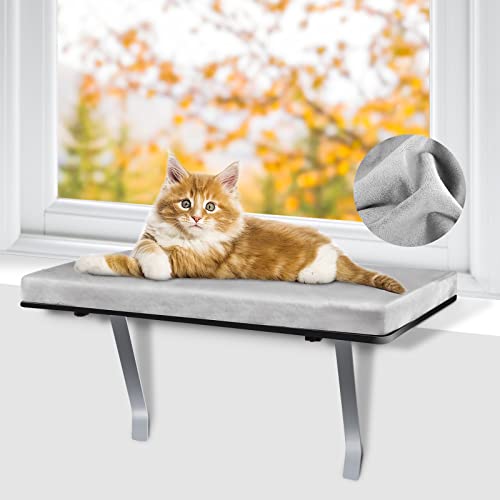 ZNM Katzen-Fensterbank, Katzen-Fenstersitz, Katzen-Hängematte mit waschbarem Bezug, Haustier-Katzen-Fensterbett für große Katzen, Regalbett, Kätzchen-Schweller für 360°-Sonnenbad von Zvonema