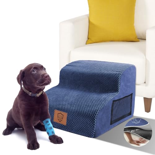 Zvonema Hundetreppe für Kleine Hunde, Hundetreppe, Wasserdicht, Abnehmbar Haustiertreppe, Tragbar Katzentreppe mit Waschbar Bezug, Hunderampe, hundetreppe 30 cm hoch (2 Stufige) von Zvonema