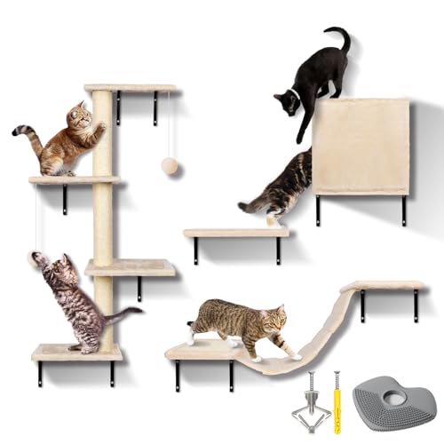 Zvonema Kletterwand Katzen, Katzen Wandelemente, 10-Teilig Katzen Kletterwand Set, Stabiler Holz Katzenmöbel, Katzenwand mit Große Hängebrücke, Kratzbaum, Katzenhaus, Plattform, für mehr Spielspaß Zvonema Kletterwand Katzen, Katzen Wandelemente, 10-Teilig Katzen Kletterwand Set, Stabiler Holz Katzenmöbel, Katzenwand mit Große Hängebrücke, Kratzbaum, Katzenhaus, Plattform, für mehr Spielspaß von Zvonema