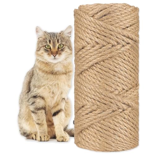 Zydiwo Sisalseil für Kratzbaum 6mm Natur Sisal Seil Sisal Schnur für Kratzbaum Ersatz Spielzeug Hanfseil für Haushalt Katzen Garten DIY Dekorieren von Häusern (30m) von Zydiwo