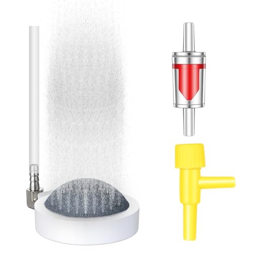 Zyghjort Aquarium-Luftstein, 2 Zoll Fischbecken Blubberer Kleiner Feiner Blasendiffusor Stein Super-Hoch Sauerstoffauflösung - Ultra-Leiser Betrieb für Süß-/Salzwasser-Fischbecken von Zyghjort