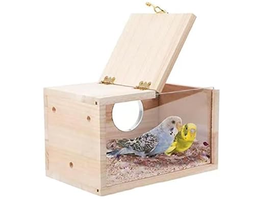 Zyiphor Nistkasten für Vögel, transparent, Holz, massiv, Voliere aus Holz von Zyiphor
