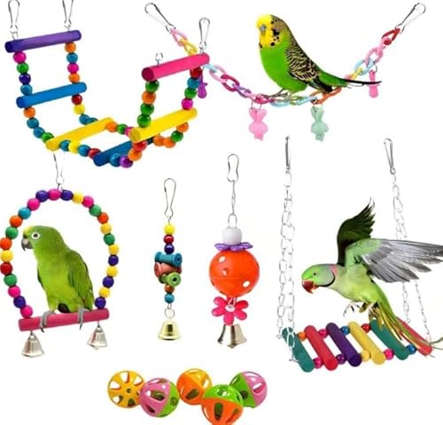 Zyiphor 16 Stück Vogelspielzeug für Wellensittiche, Papageienspielzeug Wellensittich Spielzeug Vogel Spielzeug Nymphensittich Spielzeug für Finken, Kleine Sittiche von Zyiphor