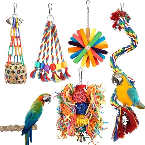Zyiphor 5er Set Vogelspielzeug Wellensittich Spielzeug Nymphensittich Papageienspielzeug Bunt Vogelkauen Zerkleinern Vogel Seil Papagei Schaukel Vogelkäfige Zubehör Hängespielzeug Zyiphor 5er Set Vogelspielzeug Wellensittich Spielzeug Nymphensittich Papageienspielzeug Bunt Vogelkauen Zerkleinern Vogel Seil Papagei Schaukel Vogelkäfige Zubehör Hängespielzeug von Zyiphor