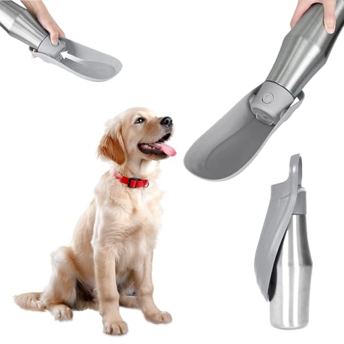 Wasserflasche für Hunde, 750 ml Edelstahl Trinkflasche Hunde für Unterwegs, Tragbare Trinkflasche für Haustier, Wasserspender Reise Zubehör für Reisen Wandern und Camping Wasserflasche für Hunde, 750 ml Edelstahl Trinkflasche Hunde für Unterwegs, Tragbare Trinkflasche für Haustier, Wasserspender Reise Zubehör für Reisen Wandern und Camping von Zyluniy