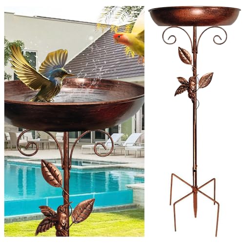 Zyluniy Winterfeste Vogeltränke (30.5cm/12in) - Premium Vogelbad Garten mit Ständer, Stabiles Wasserschale Garten für Vögel, Vogeltränke Ständer Winterfest & Rostfrei, Wassertränke für Vögel mit Stab von Zyluniy