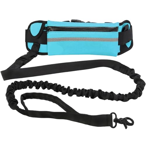 Dog Traction Rope Leash with Waist Bag Nylon Training Leash Dog Supplies for Running Walking Training Hiking für Walking, Wandern, Training, Jogging(Blue) von Zymjzbetic