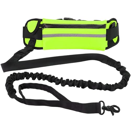 Dog Traction Rope Leash with Waist Bag Nylon Training Leash Dog Supplies for Running Walking Training Hiking für Walking, Wandern, Training, Jogging(Green) von Zymjzbetic