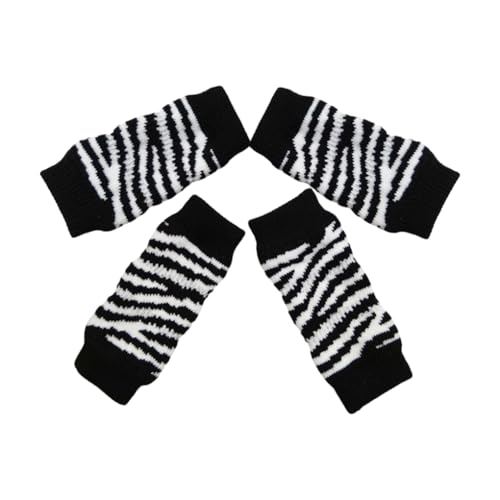 Zymoplas 4 Stück Haustier Knieschutz, hautfreundliche, stabile Fixierung für Katzen, Hunde, Baumwolle, Haustier Kniewärmer. Haustier Kniestrümpfe, Hundesocken, Zebra, S von Zymoplas