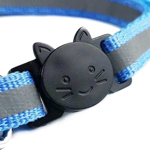 Zymoplas 8 Stück langlebiges, verstellbares Katzenhalsband mit Sicherheitsfunktionen, einzigartige und schöne reflektierende, abtrünnige, reflektierende Katzenhalsbänder von Zymoplas