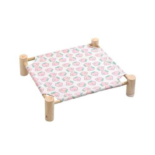Zymoplas Atmungsaktives und feuchtigkeitsbeständiges Hundebett aus Stoff für kleine Haustiere. Kiefernholz aus Holz ist EIN Robustes und langlebiges Hundebett Holzstoff, S Honig Pfirsich Set von Zymoplas