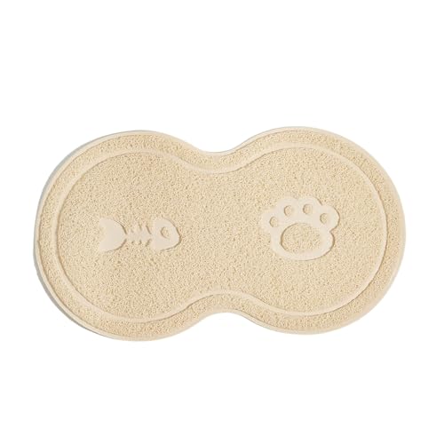 Zymoplas Haustierzubehör, sicher und ungiftig, langlebig und langlebig, PVC Katzenstreumatte für jedes Haustier, Katzenzubehör, Hundezubehör, Beige von Zymoplas