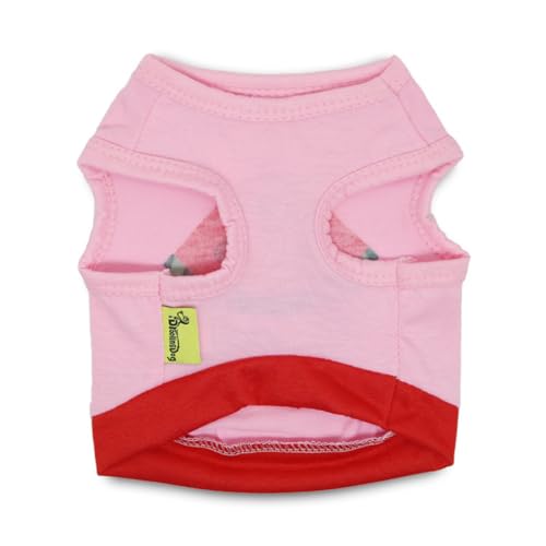 Zymoplas Kleidung Sommerwesten Wassermelonenmuster Freizeit Bedruckte Kostüme Kragenbekleidung Mantelzubehör für kleine Hunde, Pink Rot, С von Zymoplas