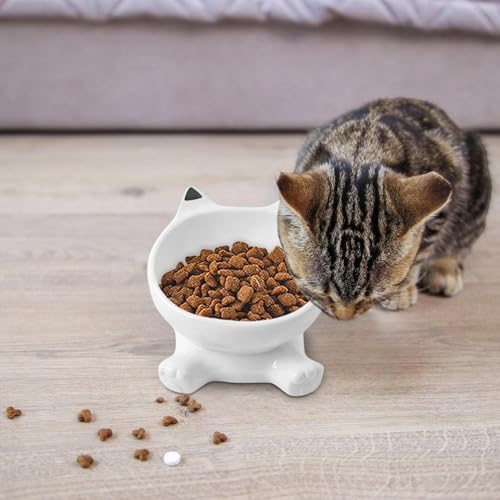 Zyntora Höherer Katzennapf,Erhöhter Futternapf - Große Keramikschale Mit Schwenkfunktion, Auslaufsicher Für Haustiere, Für Stadtleben Und Reisen von Zyntora