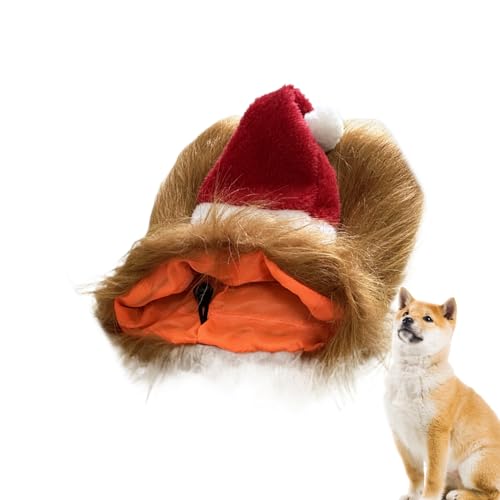Zyntora Hund Weihnachtsmannhut | Hund Christmashut Roter Tierhut | Haustier Kostüm Für Wintertage Nacht Draußen Familie Freunde Kinder von Zyntora