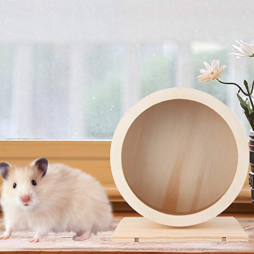 Umweltfreundliches Leises Hamster-Übungsrad, Langlebiges Hamster-Übungsrad aus Holz, für Haustierübungen, Meerschweinchen-Laufrad, Hamster (M (2,8 x 2 x 2,2 Zoll)) von Zyyini