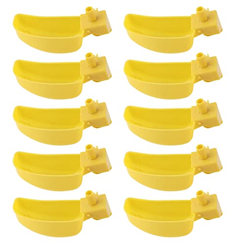 Zyyini 10 Stück Automatische Tränken, Hühnertrinkschale, Vögel für Hühner (gelb groß Links) von Zyyini