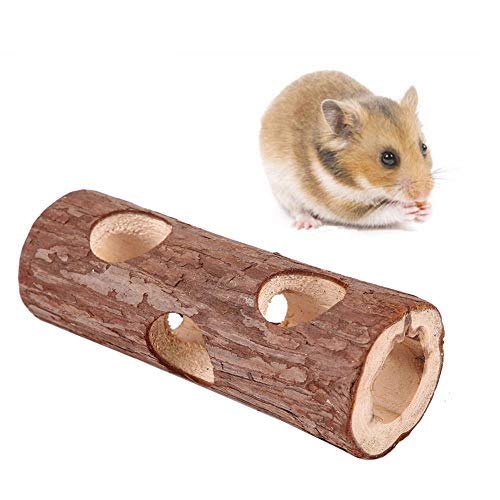 Hamstertunnel, Hamster Tube, hölzerne Übungsröhre Spielzeug Hamster Tube Natürliche Bambusmaus Tunnel Röhre Spielzeug Kleines Haustier Spaß Tunnel für Kaninchen Frettchen Hamster Meerschweinchen von Tbest