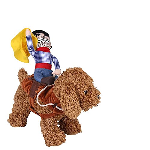 Zyyini Haustier Kostüm, 4 Größen lustige Ritter Pet Riding Cowboy Kleidung Cosplay Bekleidung für Hund(XL) von Zyyini