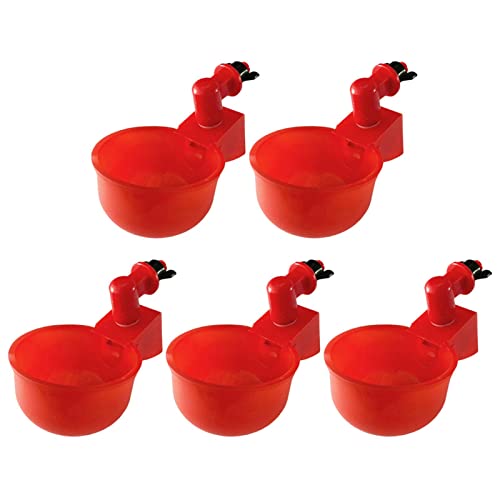 a-r 2 x Hühner-Bewässerungsbecher, 5 x automatische Huhn-Bewässerungsbecher, Geflügel-Wasser-Futterspender-Set, Huhn-Wasserbecher, Geflügel-Trinkschale für Huhn, Enten, Vögel, Truthahn usw von a-r