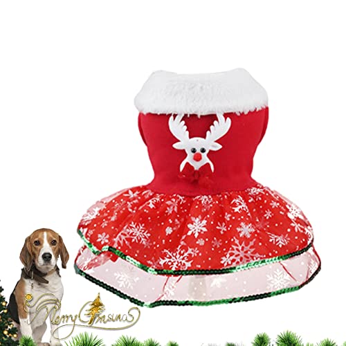 a-r Haustier-Weihnachtskleid | Bling Bling Weihnachten Hundekleid Feiertagsthema Weihnachtsmann | Weihnachten Winterkleidung Kostüme für Hunde Rock Hund Hochzeitskleid Outfits Bekleidung Katze Hund von a-r