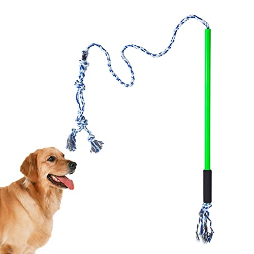 a-r Hund Flirtstange, Interaktives Welpen-Zauberstab-Seil, Flirtspielzeug für kleine und mittelgroße Hunde, interaktives Spaßspielzeug für draußen mit elastischem Seil für Trainingsübungen A2/b4 von a-r