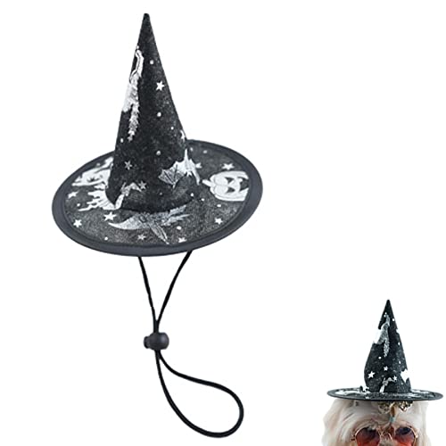 a-r Katze Halloween Hexenhut, Halloween Hut Hexen Hüte für Haustier | Hexenhut mit Kürbis Ornamenten für Halloween Party, Haustier Halloween Kostüm Zubehör für Haustier von a-r