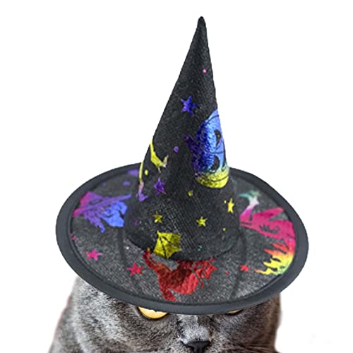 a-r Katzen-Halloween-Hexe- Haustier-Halloween-Zauberer,Cosplay-Ornamente, Halloween-Kostümzubehör für kleine Katzen, Kätzchen, Cosplay auf Halloween-Party von a-r