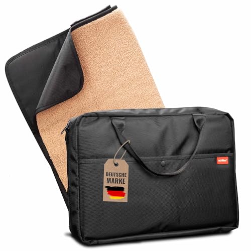 achilles Reisedecke für Hunde, Hundedecke mit weichem Lammfell-Imitat, Hundematte für Reise, Faltbare Liegedecke für unterwegs, Hundebett mit Tasche, waschbar, Schwarz, 100x70cm achilles Reisedecke für Hunde, Hundedecke mit weichem Lammfell-Imitat, Hundematte für Reise, Faltbare Liegedecke für unterwegs, Hundebett mit Tasche, waschbar, Schwarz, 100x70cm von achilles