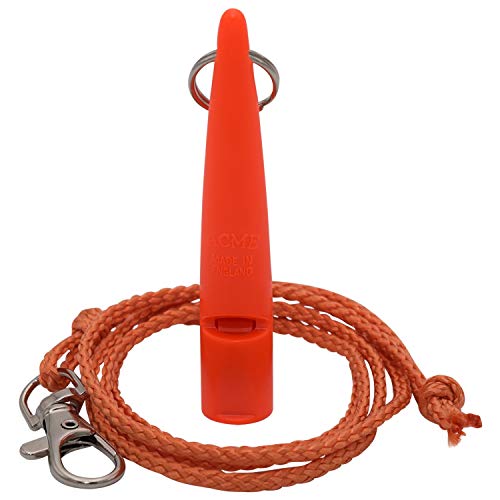 ACME Hundepfeife No. 210 Orange + GRATIS Pfeifenband | Hohe Trillerpfeife | Original aus England | Ideal für die Hundeausbildung und das Hundetraining | Laut und weitreichend von ACME