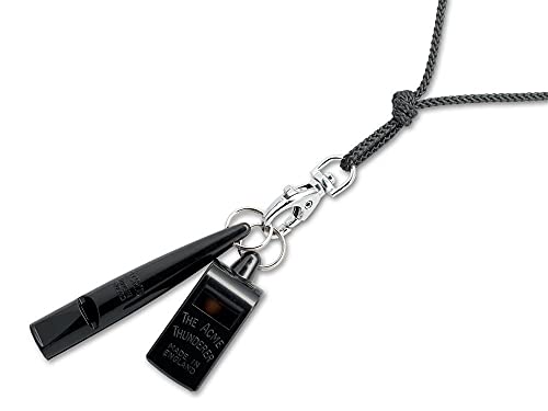 ACME Whistle Set | Hundepfeife No. 211,5 und Trillerpfeife No. 560 mit Pfeifenband schwarz | Hundeausbildung, Jagdhunde von ACME