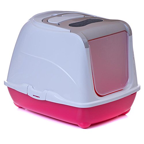 Katzentoilette Flip Cat L graubeige - Unterschale Himbeere Katzentoilette Flip Cat L graubeige - Unterschale Himbeere von adena